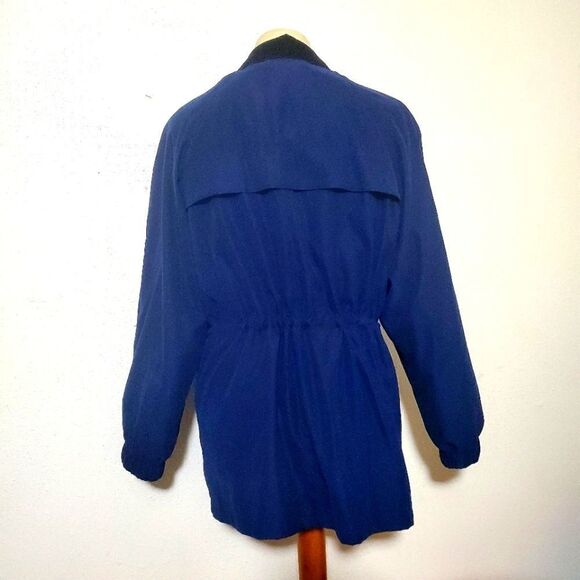 Gallery Petite Navy Blue Zip & Button Jacket Size Large Petite - Picture 4 of 14